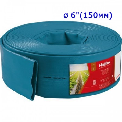 Шланг Лэйфлэт армированный, 6"(150мм) 3,5Атм СИНИЙ (100м), Heliflex Monoflat, Португалия